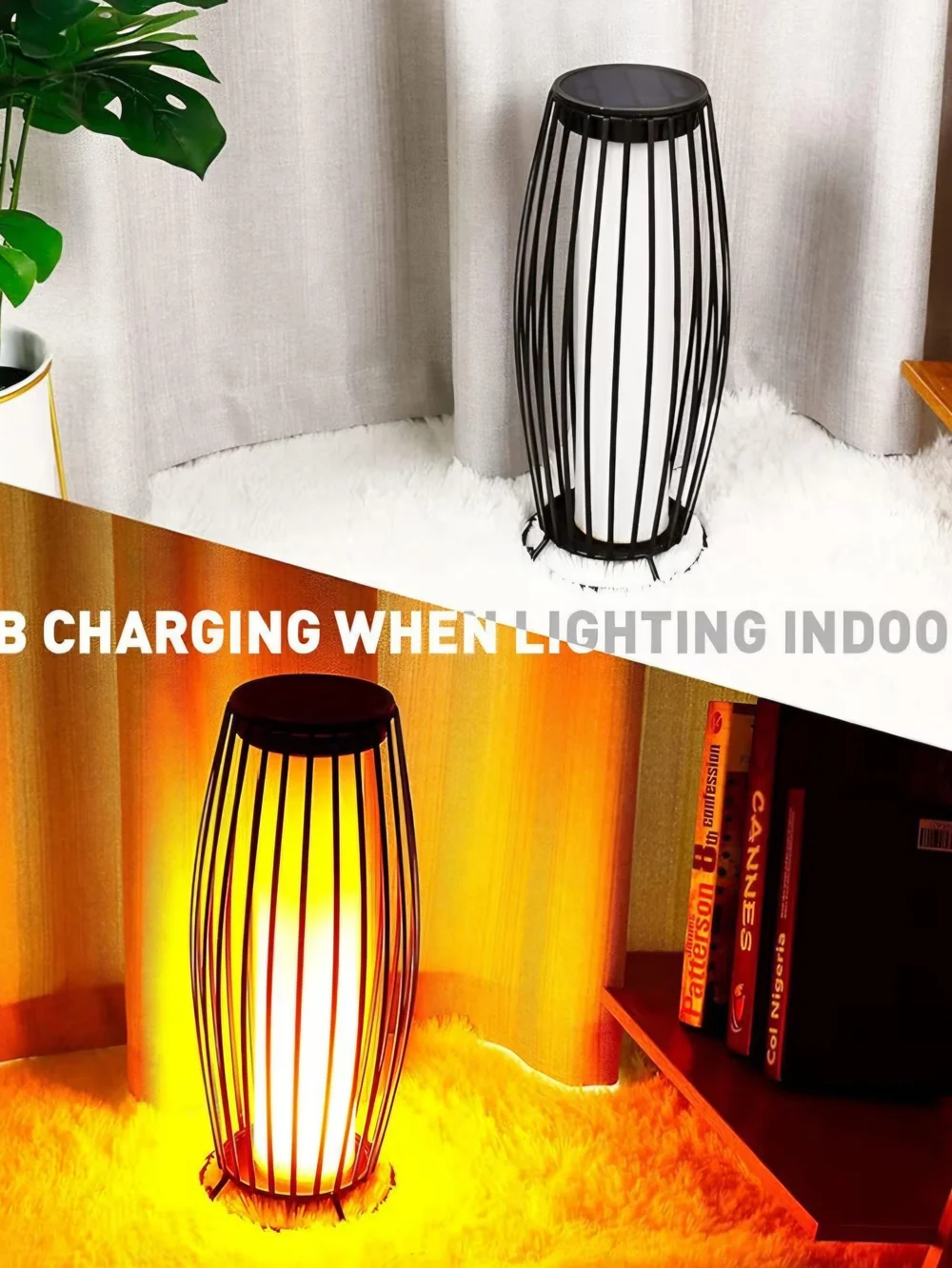 Solar Outdoor Flickering Flame Lantern